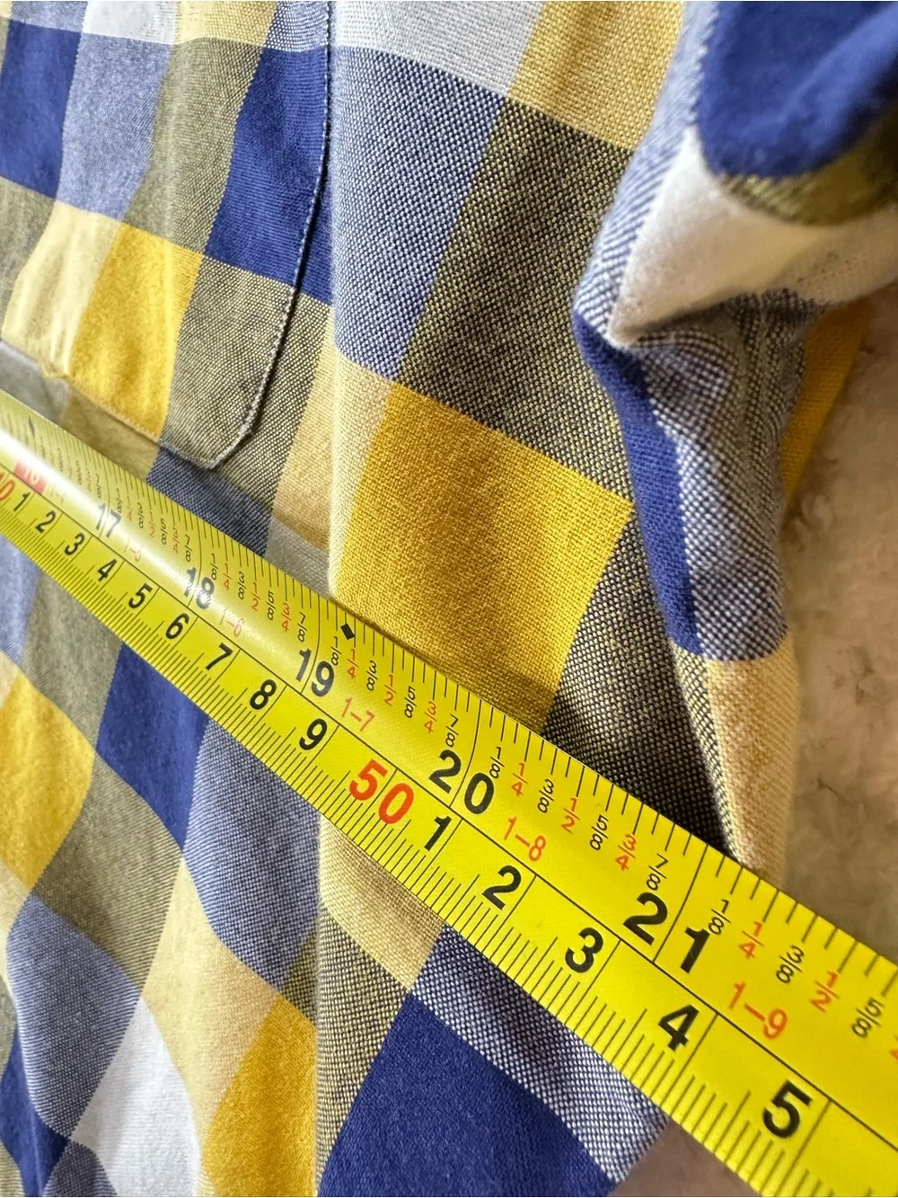 Men’s Banana Republic Yellow & Blue Checked Button-Down Shirt L